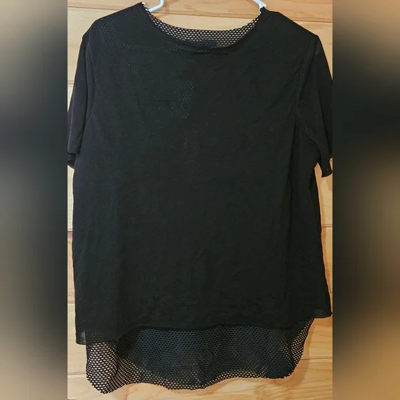 NWT Koral Top Womens Large Black Double Layer T-Shirt - Picture 3 of 4